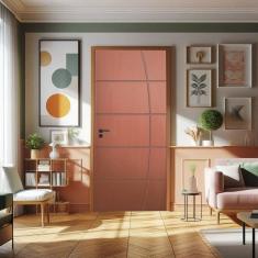 Porta de Madeira Bondoor 210x72cm Friso 23 Ipê