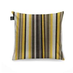 Capa Para Almofada Tecido Estampado Listras Cinza e Amarelo - DROSSI