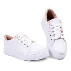 Tênis Feminino Branco Estilo Casual Super Confortável Peri Modas, 35