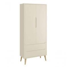 Guarda-roupa Retrô 2 Portas Théo New Areia Fosco Com Natural - Reller