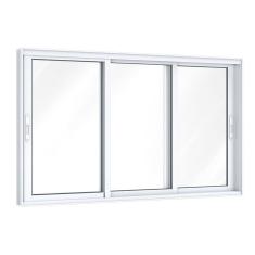 Janela de Correr Alumínio Lateral 3 Folhas Móveis Lucasa Eccellente  120cmx150cm Branco