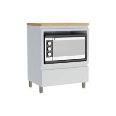 Balcão De Cozinha Rainha P- Forno 1 Porta C-tampo 70 Cm Branca-nature - Nesher