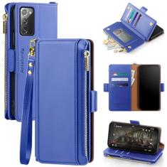 Antsturdy Capa carteira compatível com Samsung Galaxy Note 20 5G com suporte para cartão para mulheres e homens, capa de telefone de couro PU com bloqueio de RFID, capa flip à prova de choque com alça