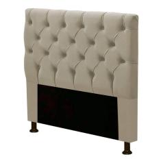 Cabeceira Cama Box Solteiro Cristal 90cm Suede Bege