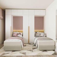 Guarda-roupa Modulado 6 Peças 10 Portas Jade Cabecasa Madeiramadeira Branco Fosco