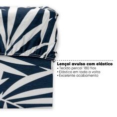 Lençol Queen Avulso Elástico Estampado Percal 180 Fios - Bem Me Quer E