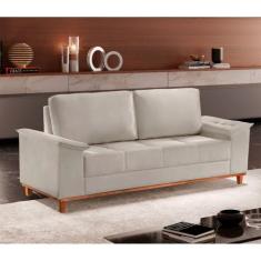 Sofá Ravena Linho 03 Lugares D28 Meu Sofá Online, A302 LINHO BRANCO
