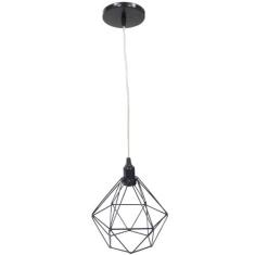 Pendente Aramado Diamante Luminária Lustre Cabo Cristal 2 Mt Industria