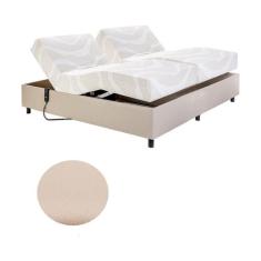 Cama Casal Centauro Couríssimo Bege Madeira 140x200x64 - Pilati