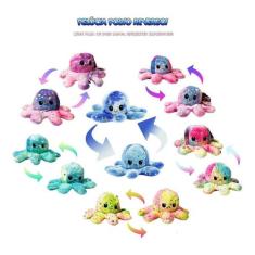 Polvo Tiktok Polvinho Bravo Feliz Reversível Pelúcia 10cm - BBR Toys, 