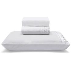 Jogo Cama Lençol Solteiro Buettner Renda Elvis Branco