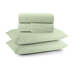 Jogo Cama Lençol Sonnet Casal Padrão Malha Lisa 100% Algodão Macio 4 P