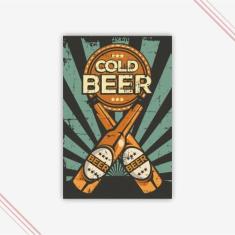 Quadro decorativo bar cerveja bebidas tema boteco - Cold Bee - Fixa Pe