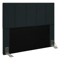 Cabeceira Cama Box Casal King 193cm Pérola D10 Suede Preto