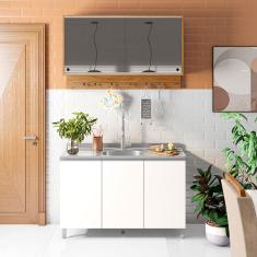 Cozinha Compacta Bartira Amazonita com 5 Portas e 3 Prateleiras - 120,1cm de largura