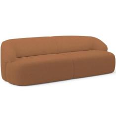Sofá 3 Lugares Curvo Orgânico Para Sala Living 220cm Barolo L06 Bouclê