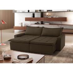 Sofa Cama e Reclinavel Imperatriz 2,20m 04 Lugares Txr, Marrom