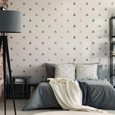 Adesivo de Parede Triangulos Tons de Cinza 121un - Quartinhos
