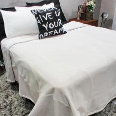 Cobertor solteiro duplo soft mais duas fronhas soft branco - Casa Da F