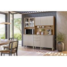 Cozinha Compacta Kit Amora c/ 10 Portas e 2 Gavetas 198cm Amendola/Nude Prime TX - Demóbile