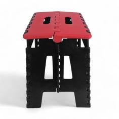 Banqueta Dobrável Portátil Com Alça Para Transporte Até 100kg Plástico Resistente Vermelho