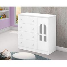 Comoda Infantil Criança 4 Gavetas 1 Porta Alvin