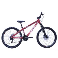 Bicicleta Vikingx Aro 26 Câmbios Importado 21V Aero Vermelho Neon