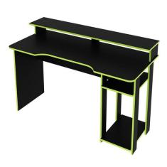 Mesa Gamer 136x89,5x60 cm Preto/Verde Tecnomobili