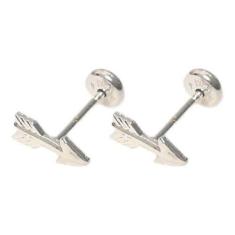 Brinco Infantil Tarraxa Baby Folheado A Prata - Antialérgico - De Cast