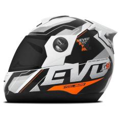 Capacete evolution g8 evo brilhante + viseira fumê - PRO TORK, BRANCO,