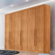 Guarda Roupa Casal Maya 100 MDF 6 Portas e 6 Gavetas - Rufato, Natural