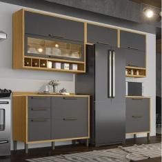 Cozinha Completa 100% Mdf 5 Peças 8 Portas e Vidro Reflecta 280cm Vice