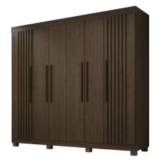 Guarda-roupa De Casal 100% Mdf 6 Portas 4 Gavetas Inglaterra Ripado