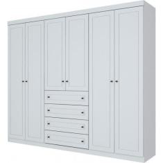 Guarda Roupa Americano 06 Portas Branco Hp - Henn