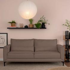 Sofá 3 Lugares Versatti Linho Marrom 210 cm