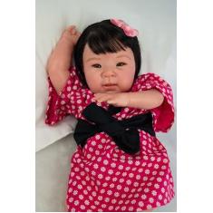 BONECA REBORN MENINA CORPO SILICONE MACIO PODE TOMAR BANHO