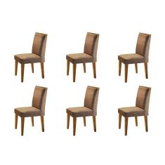 Conjunto 6 Cadeiras Para Sala De Jantar Lunara Imbuia