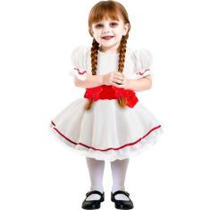 Fantasia Annabelle Bebê Luxo Completa de Halloween - Fantasias Carol C