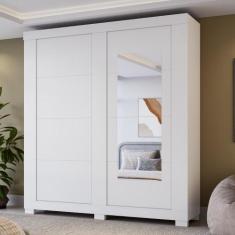 Guarda-Roupa Solteiro Chile Com Espelho 2 Portas 100% MDF Linhamobília