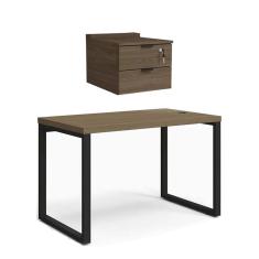 Mesa com Gaveteiro Escritório Home Office 1,2m 2 Gavetas Kappesberg
