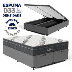 Cama Box Baú com Colchão de Espuma D33 Ortobom Airtech Ortopillow 100 