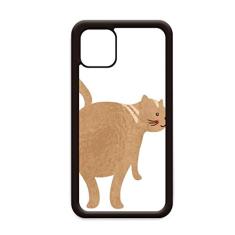 Capa marrom fofo gato andando animal para iPhone 11 Pro Max para Apple Mobile Case Shell