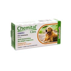 Medicamento Chemital para Cães adultos 4 Comprimidos