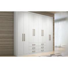 Guarda Roupa Casal 8 Portas e 6 Gavetas Master 8.6 Branco - Santos And
