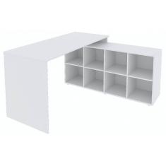Mesa Escrivaninha Em L 8 Nichos Barcelona Branco