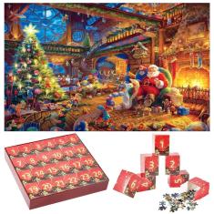 Quebra-cabeça do calendário do advento EVCHAREN 2024 e Natal 1008 peças