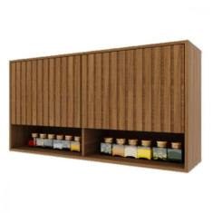 Armário Cozinha Paris 2 Portas Ripadas 1,20 Indekes Freijo - INDÉKES