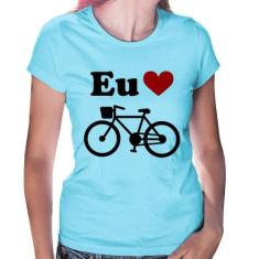 Baby Look Eu Amo Bicicleta - Foca na Moda, Azul bebê, G