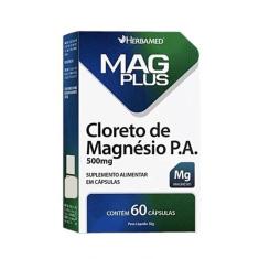 Cloreto De Magnésio P.a 500mg 60 Capsulas Mag Plus Herbamed