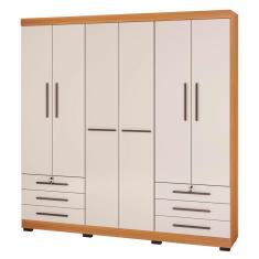 Guarda Roupa Casal Londres 6 Portas Cedro Champanhe - Incorplac